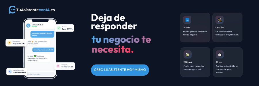 Deja de Responder tu negocio te necesita - Tu Asistente con IA - Crear asistente
