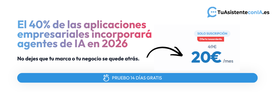 CTA - Tu Asistente con IA - Incorpora un Agente de IA a tu empresa en 2026 desde sólo 20 euros al mes